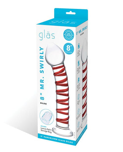 Electric Eel Glas 8" Mr. Swirly Glass Dildo - Red Dildos