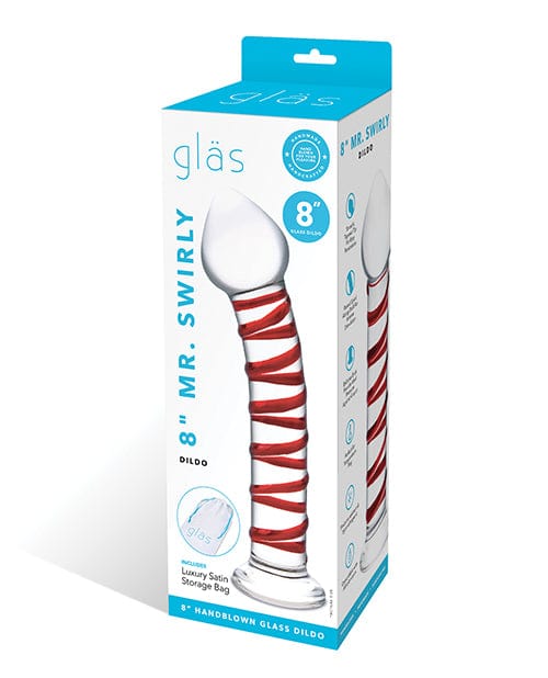 Electric Eel Glas 8" Mr. Swirly Glass Dildo - Red Dildos