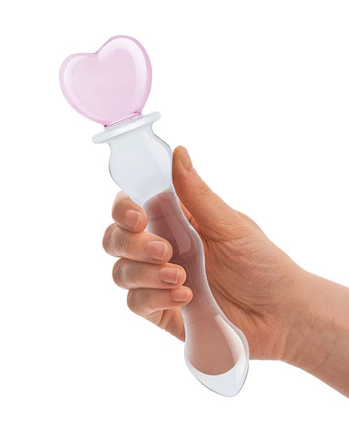 Electric Eel Glas 8" Sweetheart Glass Dildo - Pink-Clear Dildos
