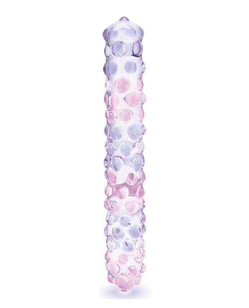Electric Eel Glas 9" Purple Rose Nubby Glass Dildo - Purple-pink Dildos