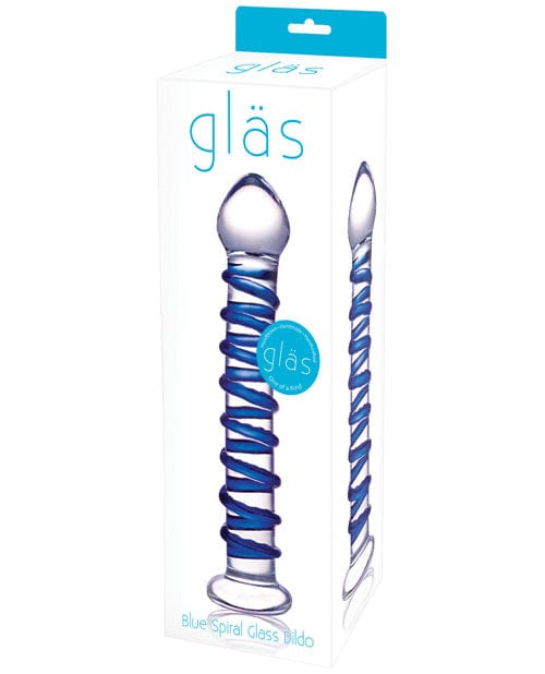 Electric Eel Glas Spiral Glass Dildo - Blue Dildos