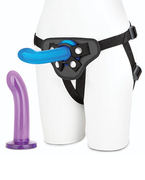 Electric Eel Lux Fetish 3 Piece Beginners Strap On &amp; Pegging Set - Multi Color Dildos