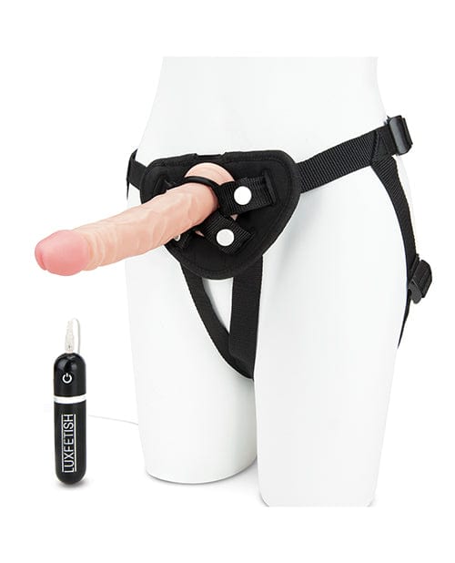 Electric Eel Lux Fetish 6.5" Realistic Vibrating Dildo with Strap On Harness Set Dildos