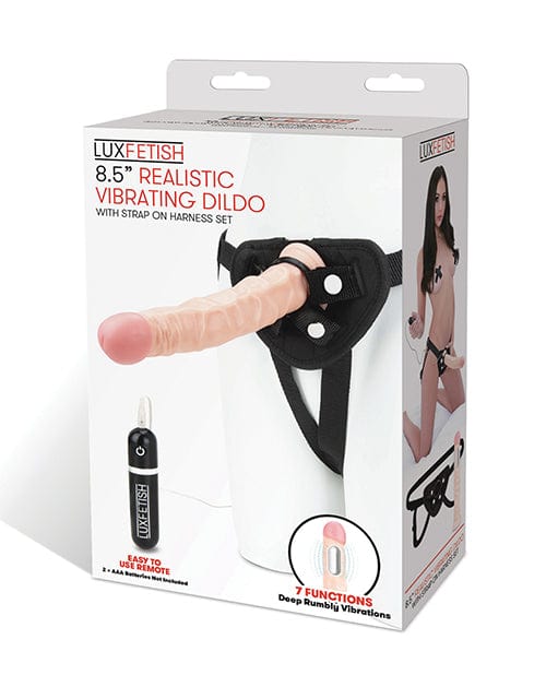 Electric Eel Lux Fetish 8.5" Realistic Vibrating Dildo with Strap On Harness Set Dildos