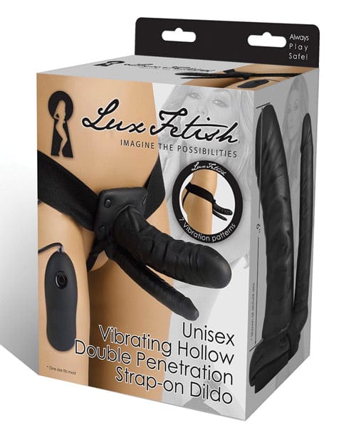 Electric Eel Lux Fetish Unisex Vibrating Hollow Double Penetration Strap On Dildo Dildos
