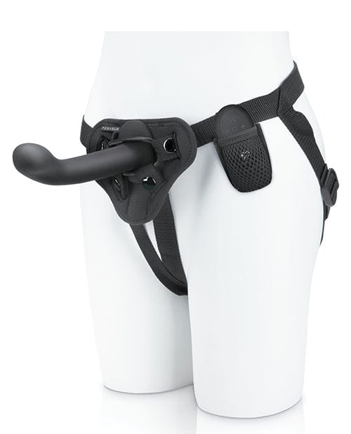Electric Eel Pegasus 6" Rechargeable P-Spot G-Spot Peg with Adjustable Harness &amp; Remote Set - Black Dildos
