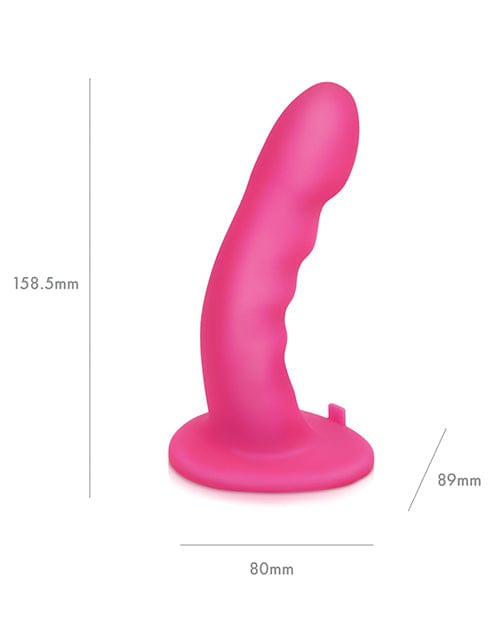 Electric Eel Pegasus 6" Rechargeable Ripple Peg with Adjustable Harness &amp; Remote - Pink Dildos