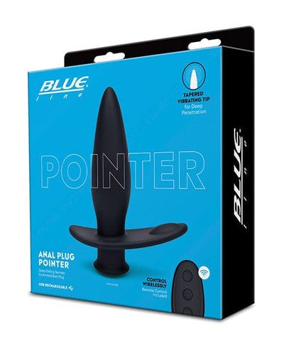 Electric Eel INC Blue Line Vibrating Anal Plug Pointer W-remote - Black Anal Toys