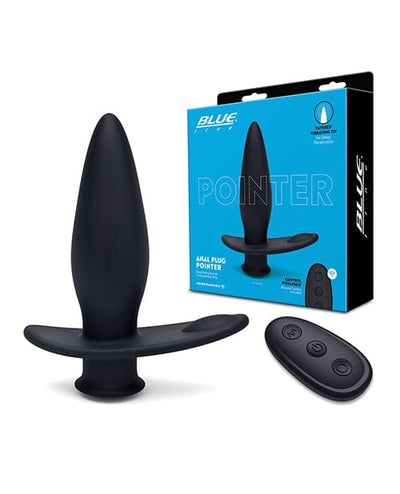 Electric Eel INC Blue Line Vibrating Anal Plug Pointer W-remote - Black Anal Toys