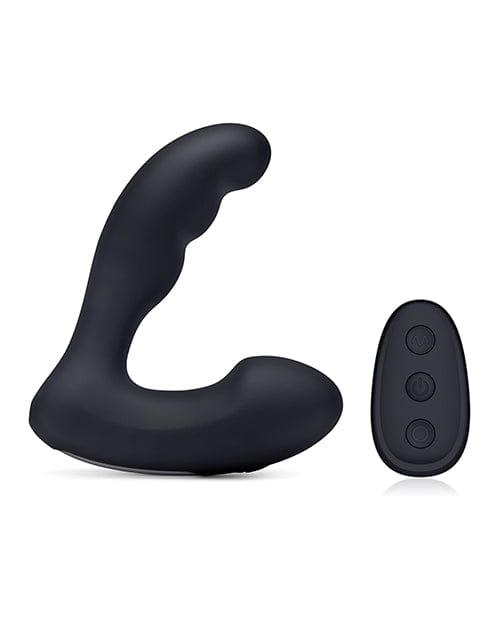 Electric Eel INC Blue Line Vibrating Prostate Prober W-remote - Black Anal Toys