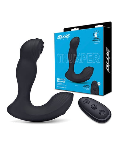 Electric Eel INC Blue Line Vibrating Prostate Thumper W-remote - Black Anal Toys