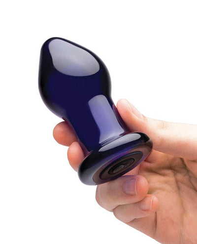Electric Eel INC Glas 3.5" Rechargeable Vibrating Butt Plug - Blue Anal Toys