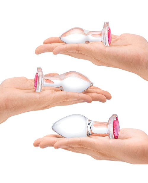 Electric Eel INC Glas 3 Pc Heart Jewel Glass Anal Training Kit Anal Toys