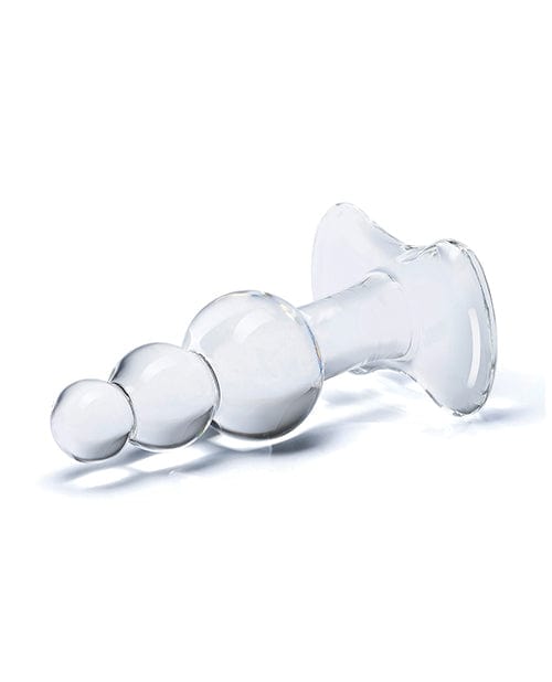 Electric Eel INC Glas 4" Beaded Glass Butt Plug W/tapered Base - Clear Anal Toys