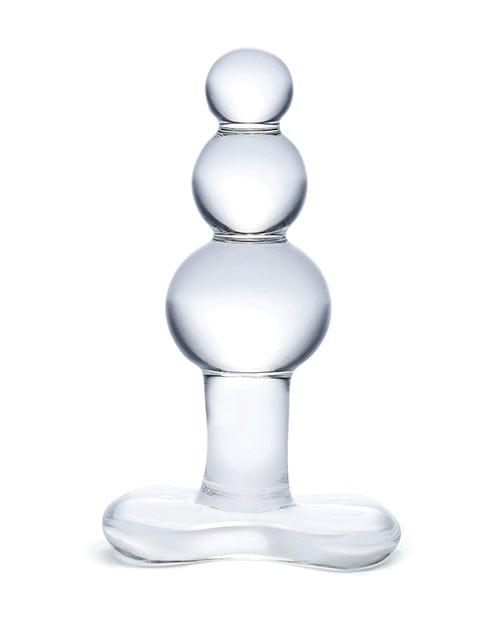 Electric Eel INC Glas 4" Beaded Glass Butt Plug W/tapered Base - Clear Anal Toys