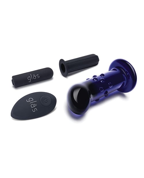 Electric Eel INC Glas 4" Rechargeable Vibrating Dotted G Spot/p Spot Plug - Blue Anal Toys