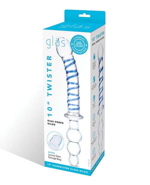 Electric Eel INC Glas 10" Twister Dual Ended Dildo - Blue Dildos