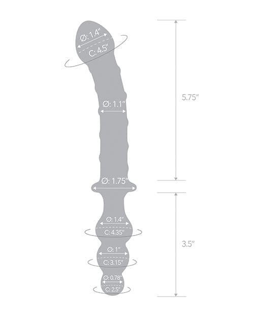 Electric Eel INC Glas 10" Twister Dual Ended Dildo - Blue Dildos
