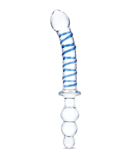 Electric Eel INC Glas 10" Twister Dual Ended Dildo - Blue Dildos