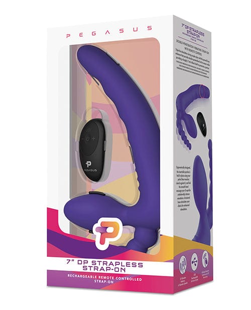 Electric Eel INC Pegasus 7" Strapless Strap On W-remote - Purple Dildos