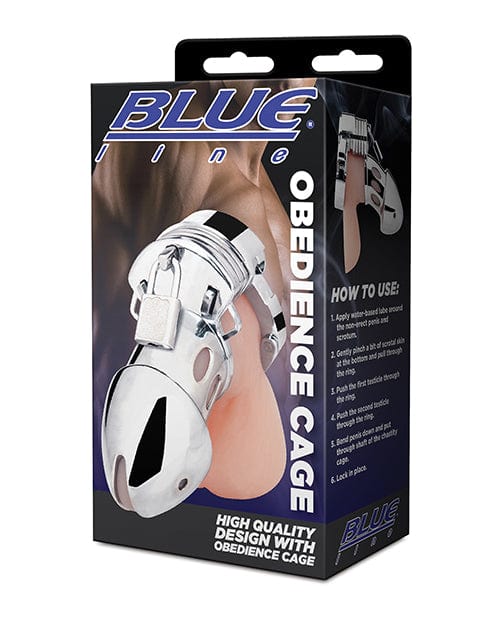 Electric Eel INC Blue Line Obedience Cage - Silver Kink &amp; BDSM