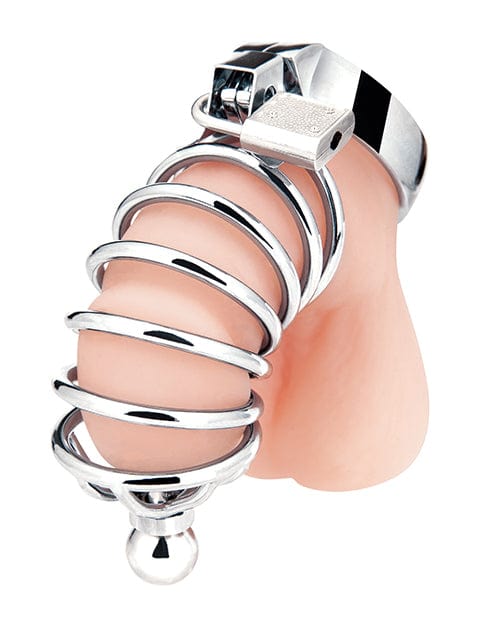 Electric Eel INC Blue Line Urethral Play Cage - Silver Kink &amp; BDSM