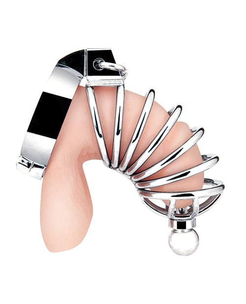 Electric Eel INC Blue Line Urethral Play Cage - Silver Kink &amp; BDSM