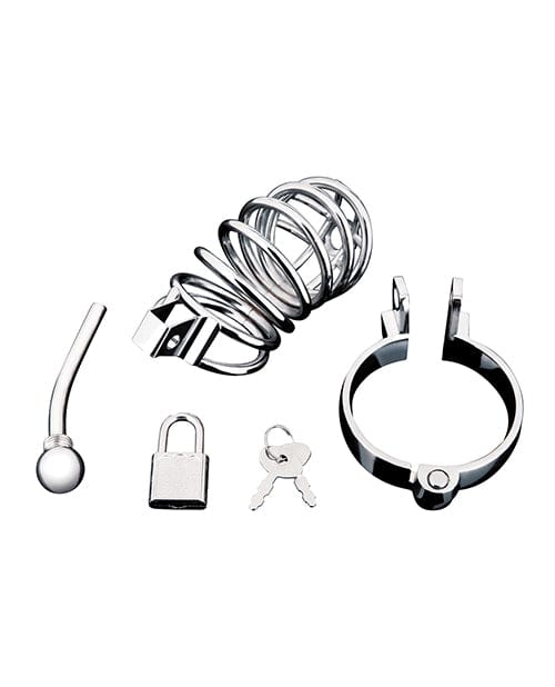 Electric Eel INC Blue Line Urethral Play Cage - Silver Kink &amp; BDSM