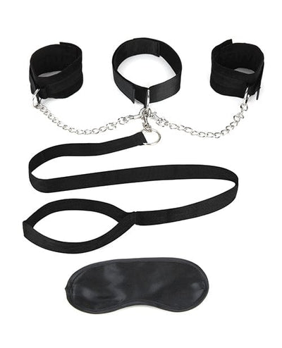 Electric Eel Lux Fetish Collar Cuffs & Leash Set - Removable Kink & BDSM