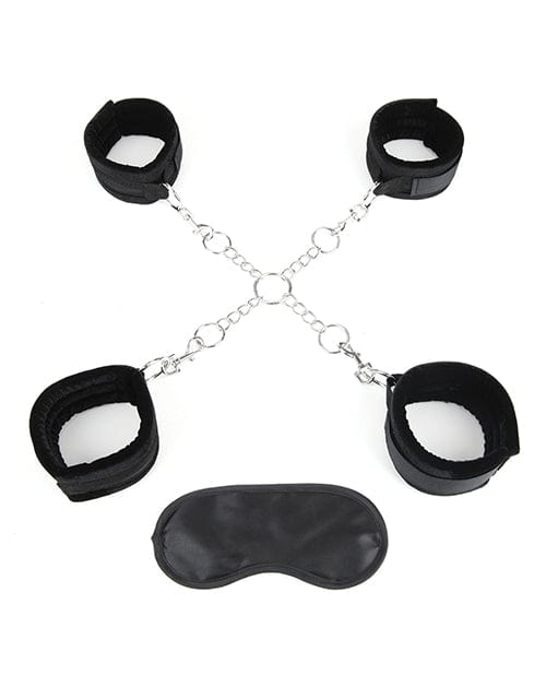 Electric Eel Lux Fetish Deluxe Chain Hogtie with 4 Universal Soft Restraint Cuffs Kink &amp; BDSM