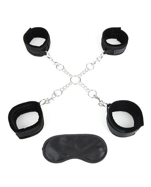 Electric Eel Lux Fetish Deluxe Chain Hogtie with 4 Universal Soft Restraint Cuffs Kink & BDSM