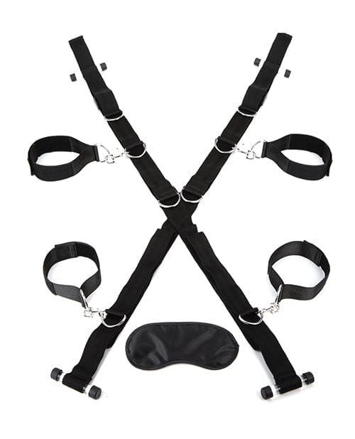 Electric Eel Lux Fetish Over The Door Cross with 4 Universal Soft Restraint Cuffs Kink &amp; BDSM