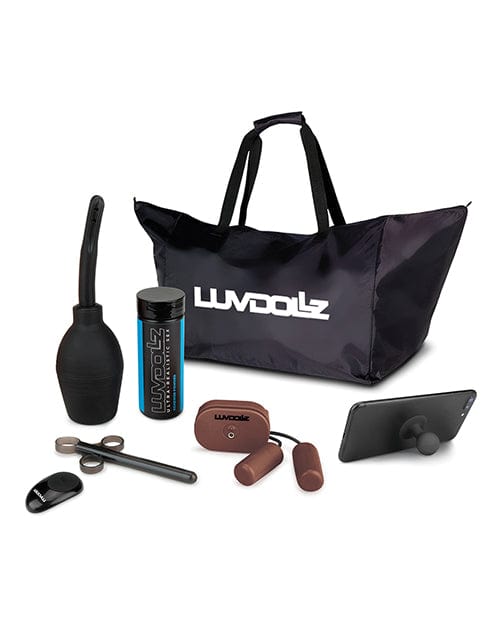 Electric Eel Luvdolz Remote Control Rechargeable Pussy &amp; Ass with Douche - Mocha Penis Toys
