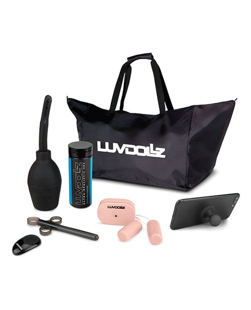 Electric Eel Luvdolz Remote Control Rechargeable Spread Eagle Pussy &amp; Ass with Douche - Ivory Penis Toys