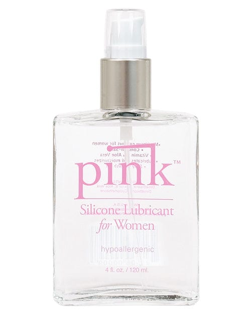 Pink Silicone Lube - 4 oz. Glass Bottle