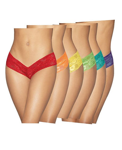 Escante INC 6 Pc Low Rise Neon Pride Panty Pack Asst. Colors O-s Lingerie & Costumes