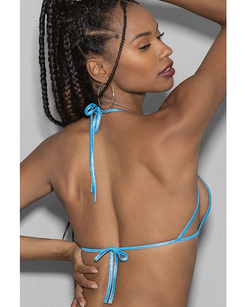 Escante INC Blue Crystal Black Light Dancewear Tri Bra Blue O/s Lingerie &amp; Costumes