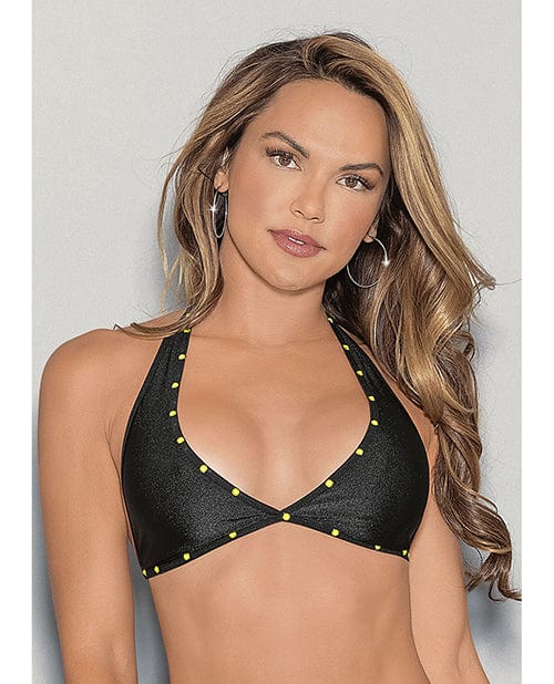 Glow Stones Black Light Dancewear Tri Bra Black One Size Fits Most