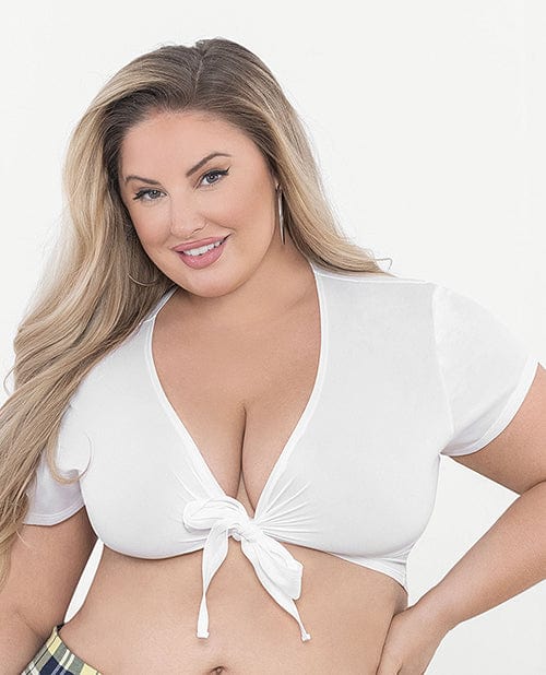 Escante INC Tie Top Qn White Lingerie &amp; Costumes