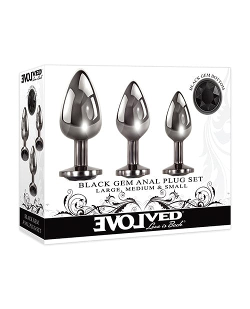 Evolved Novelties Evolved Black Gem Anal Plug Set Anal Toys