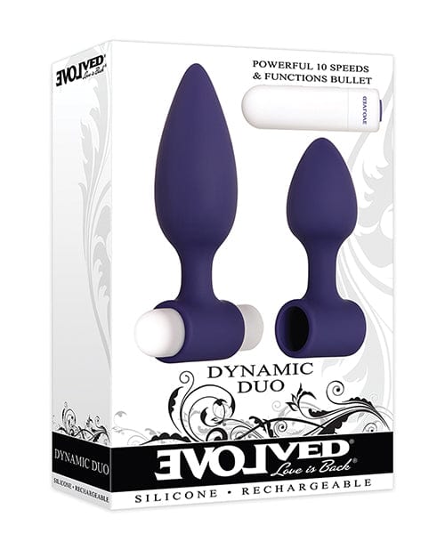 Evolved Novelties Evolved Dynamic Duo Anal Rechargeable - Purple-White Anal Toys