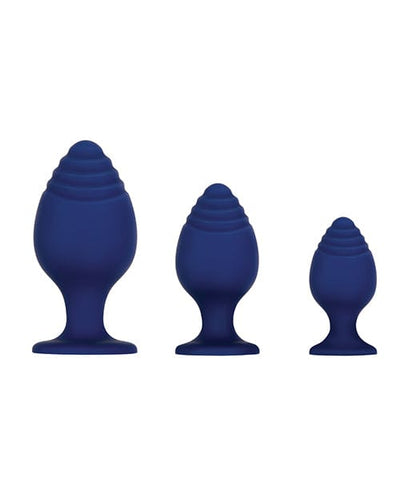 Evolved Novelties Evolved Get Your Groove On 3 Piece Silicone Anal Plug Set - Blue Anal Toys