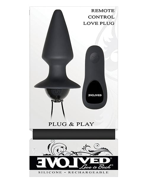Evolved Novelties Evolved Plug &amp; Play Remote Anal Plug - Black Anal Toys