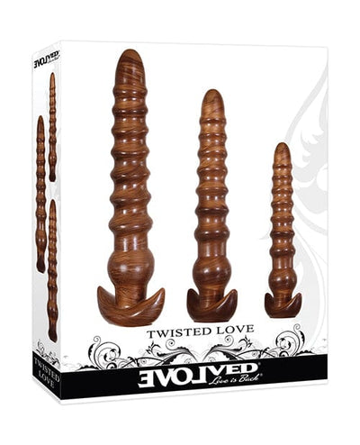 Evolved Novelties Evolved Twisted Love 3 Piece Plug Set - Gold Anal Toys