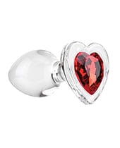 Evolved Novelties INC Adam &amp; Eve Red Heart Gem Glass Plug Anal Toys