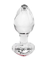 Evolved Novelties INC Adam &amp; Eve Red Heart Gem Glass Plug Anal Toys