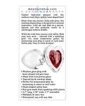 Evolved Novelties INC Adam &amp; Eve Red Heart Gem Glass Plug Anal Toys