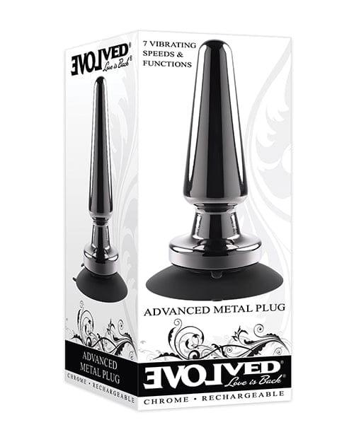 Evolved Novelties INC Evolved Advanced Vibrating Rechargeable Metal Plug - Black Anal Toys