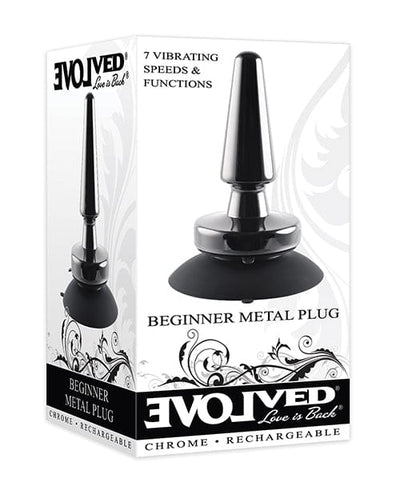 Evolved Novelties INC Evolved Beginner Vibrating Rechargeable Metal Plug - Black Anal Toys