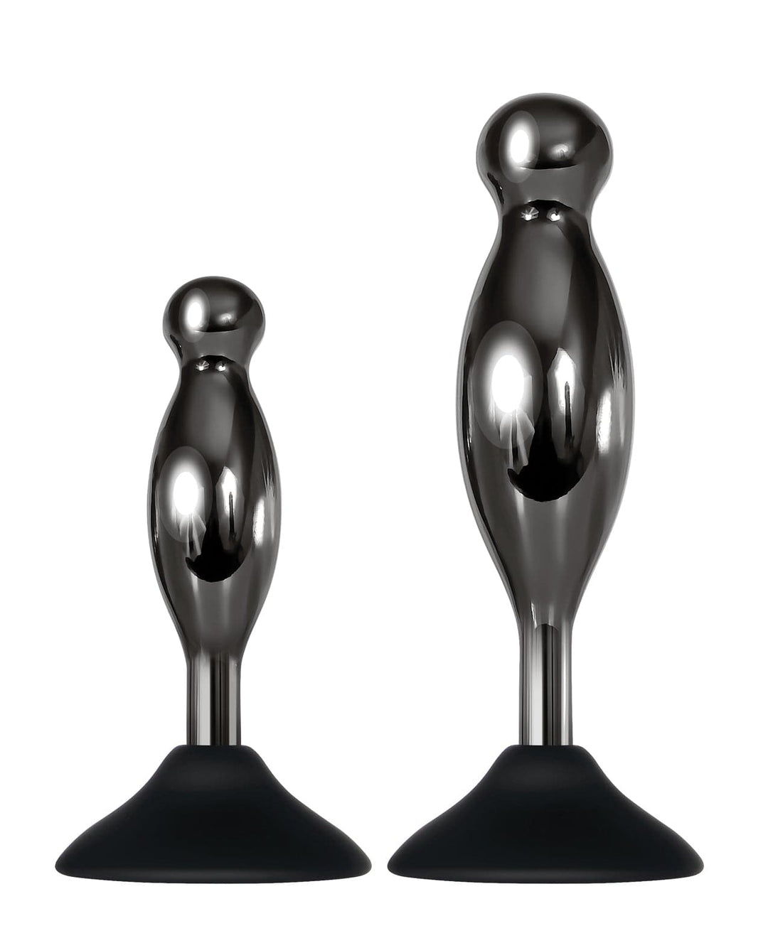 Evolved Novelties INC Evolved Joy Sticks 2 Pc Plug Set - Black-chrome Anal Toys